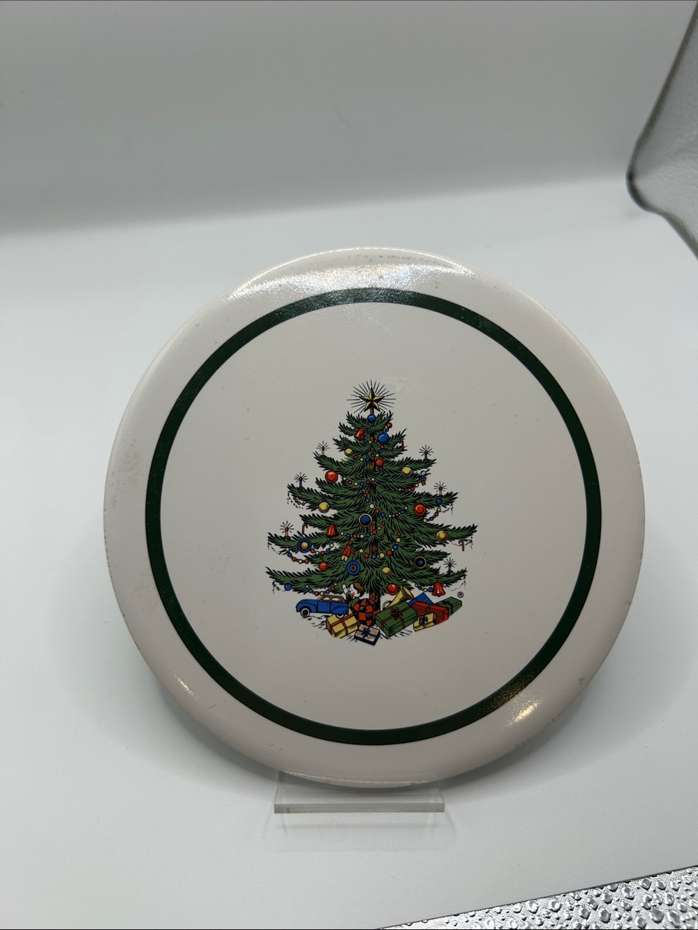 Cuthbertson Vintage Holiday Ceramic Plate trivet decor England Christmas tree